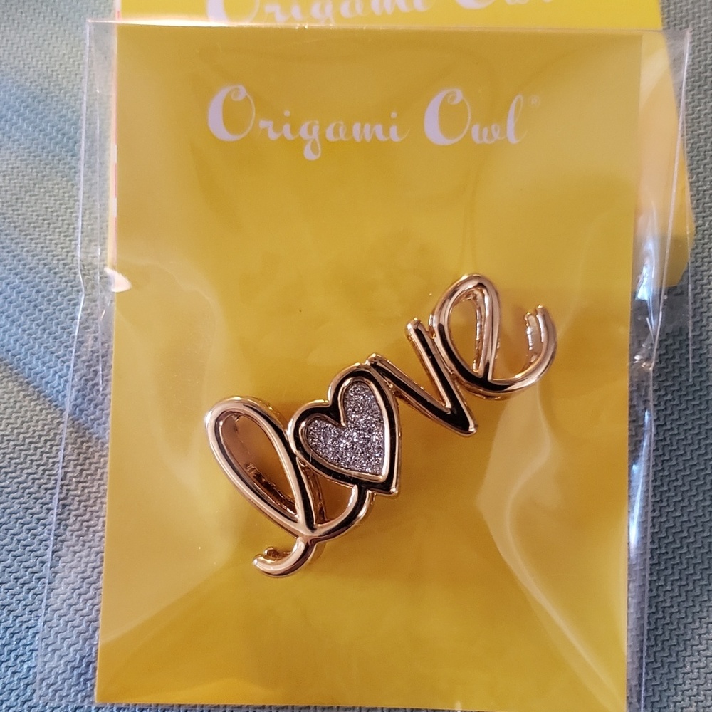 Authentic Origami Owl Gold "Love" Script Slider